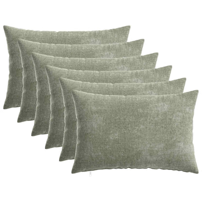 vidaXL Cushion with Pillow HEERLEN 6 pcs Green Chenille Fabric