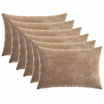 vidaXL Cushion with Pillow HEERLEN 6 pcs Brown Chenille Fabric