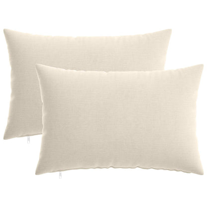 vidaXL Cushion with Pillow HEERLEN 2 pcs Cream Chenille Fabric