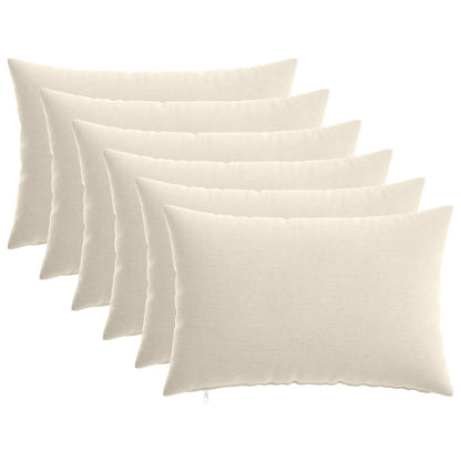 vidaXL Cushion with Pillow HEERLEN 6 pcs Cream Chenille Fabric