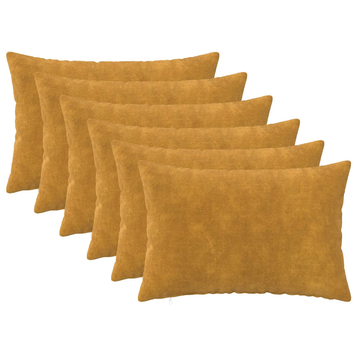 vidaXL Cushion with Pillow HEERLEN 6 pcs Yellow Microfiber Fleece