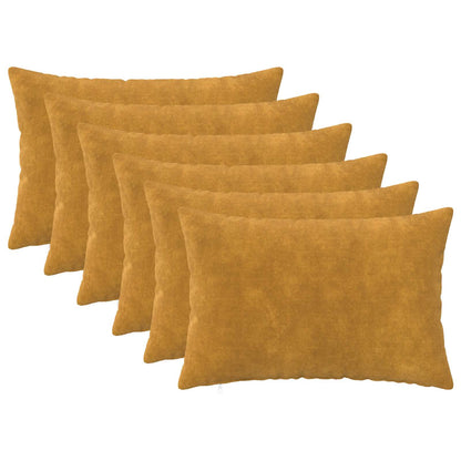vidaXL Cushion with Pillow HEERLEN 6 pcs Yellow Microfiber Fleece