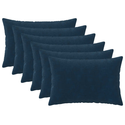 vidaXL Cushion with Pillow HEERLEN 6 pcs Blue Microfiber Fleece