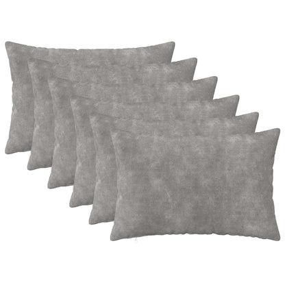 vidaXL Cushion with Pillow HEERLEN 6 pcs Light Grey Microfiber Fleece