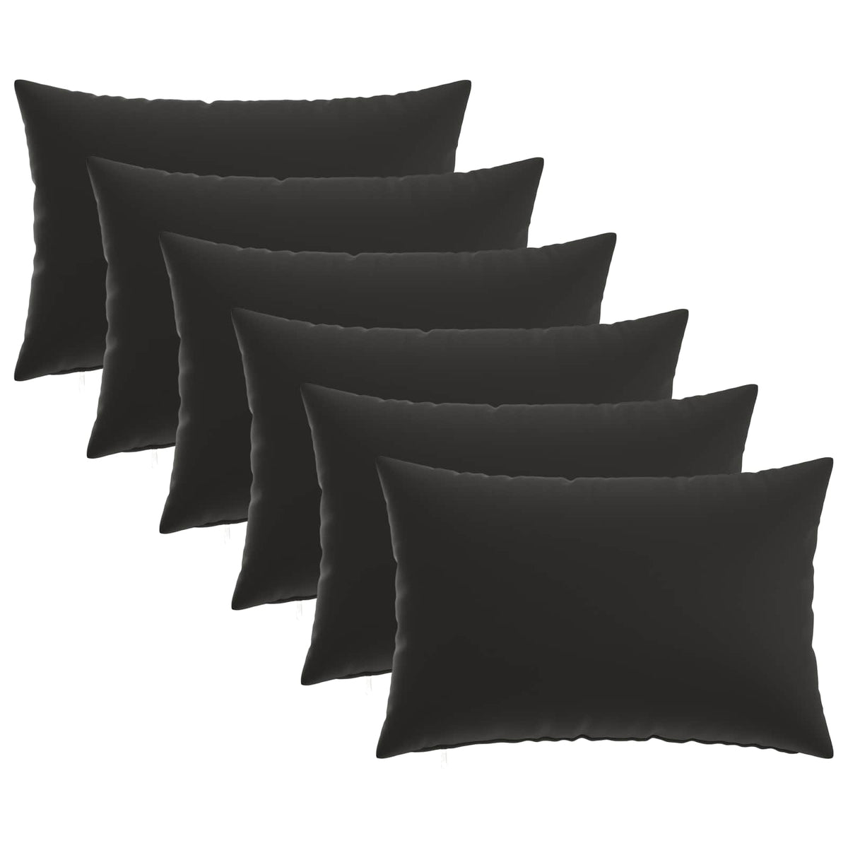 vidaXL Cushion with Pillow HEERLEN 6 pcs Black Polyester