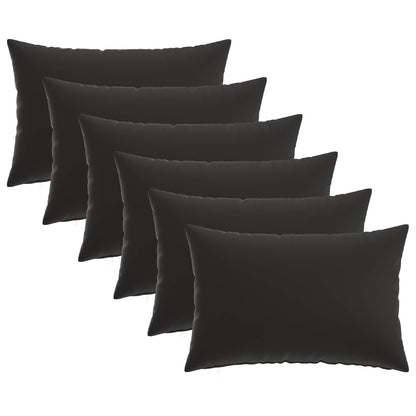 vidaXL Cushion with Pillow HEERLEN 6 pcs Black Polyester