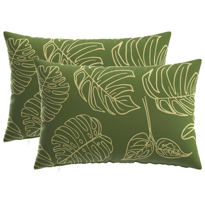 vidaXL Cushion with Pillow HEERLEN 2 pcs Leaf Design Polyester