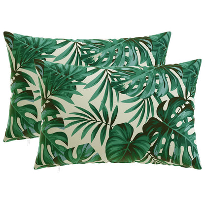vidaXL Cushion with Pillow HEERLEN 2 pcs Leaf Pattern Polyester