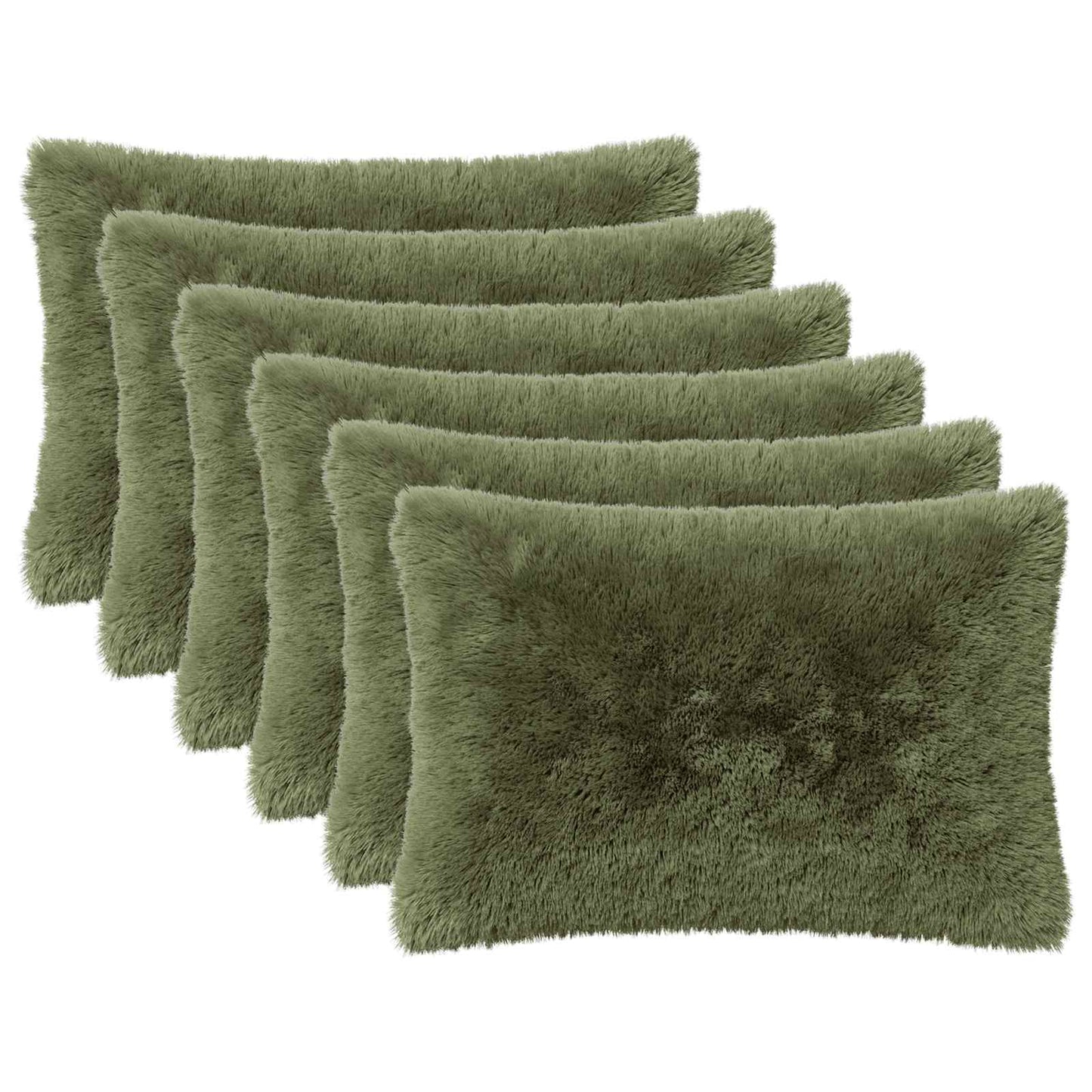 vidaXL Cushion with Pillow HEERLEN 6 pcs Green PV Fleece