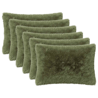 vidaXL Cushion with Pillow HEERLEN 6 pcs Green PV Fleece