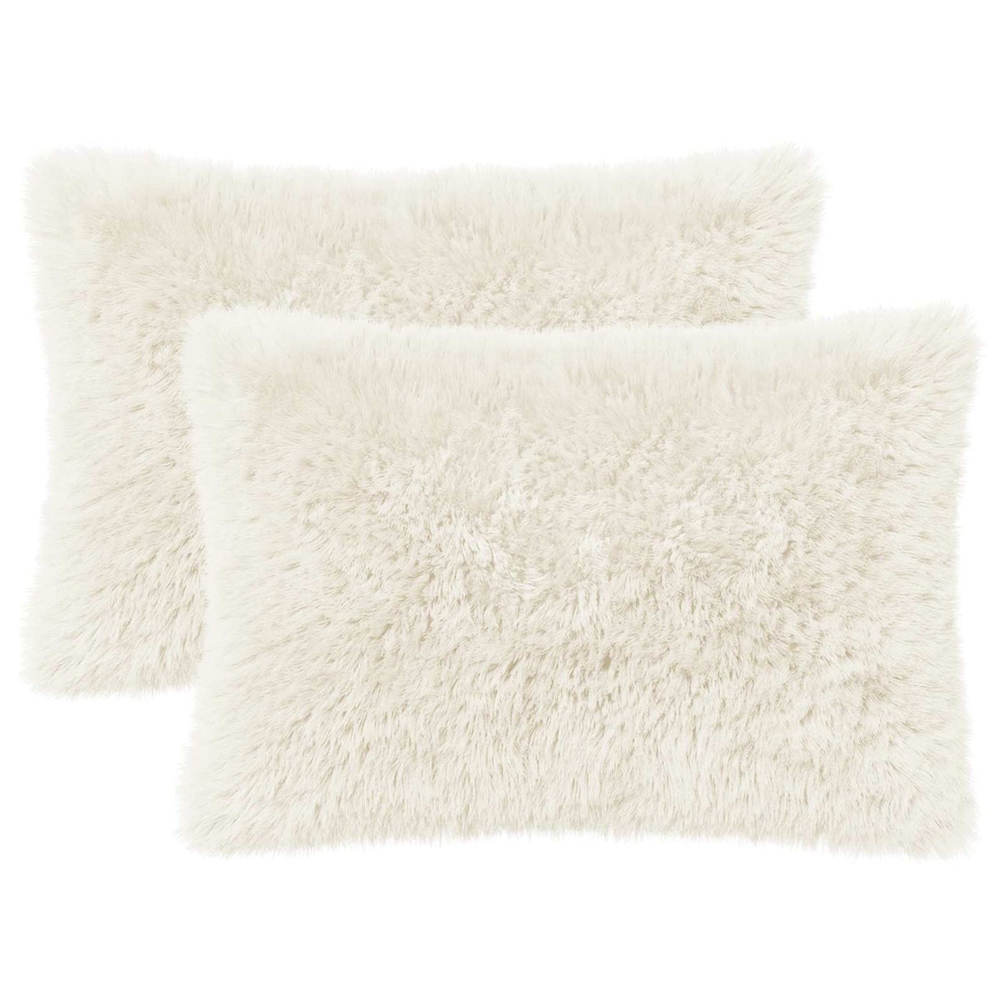 vidaXL Cushion with Pillow HEERLEN 2 pcs White PV Fleece