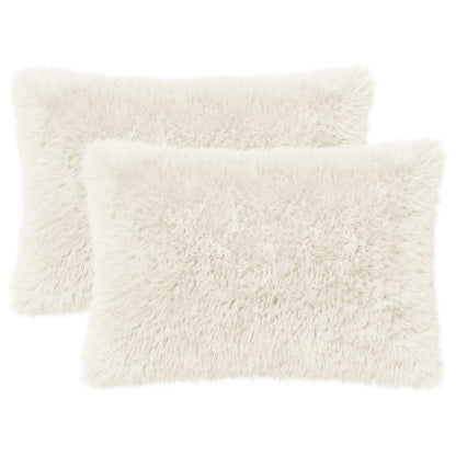 vidaXL Cushion with Pillow HEERLEN 2 pcs White PV Fleece