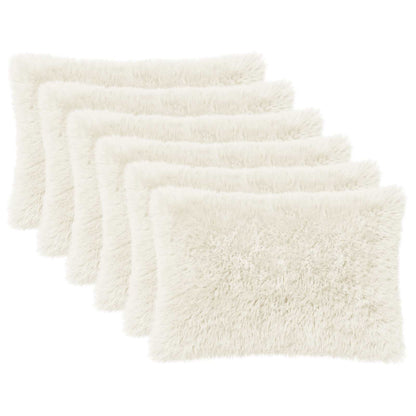 vidaXL Cushion with Pillow HEERLEN 6 pcs White PV Fleece