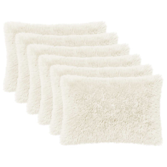 vidaXL Cushion with Pillow HEERLEN 6 pcs White PV Fleece