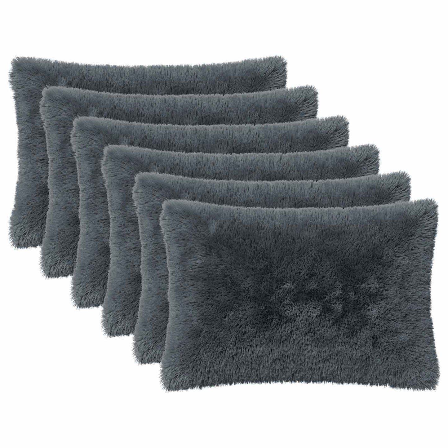 vidaXL Cushion with Pillow HEERLEN 6 pcs Anthracite PV Fleece