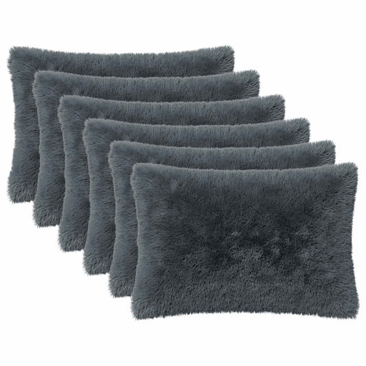 vidaXL Cushion with Pillow HEERLEN 6 pcs Anthracite PV Fleece