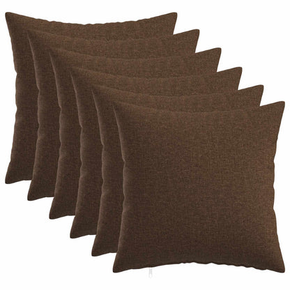 vidaXL Cushion with Pillow HEERLEN 6 pcs Brown Fabric