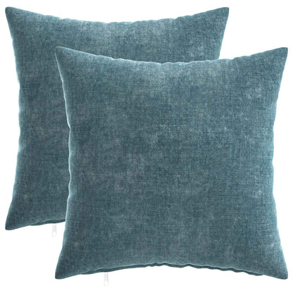 vidaXL Throw Pillow 2 pcs HEERLEN Blue 35 x 35 cm Chenille Fabric