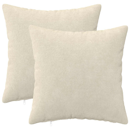 vidaXL Cushion with Pillow HEERLEN 2 pcs Cream Microfiber Fleece