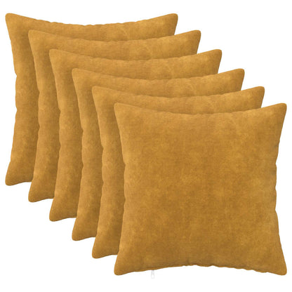 vidaXL Cushion with Pillow HEERLEN 6 pcs Yellow Microfiber Fleece