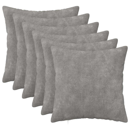 vidaXL Cushion with Pillow HEERLEN 6 pcs Light Grey Microfiber Fleece