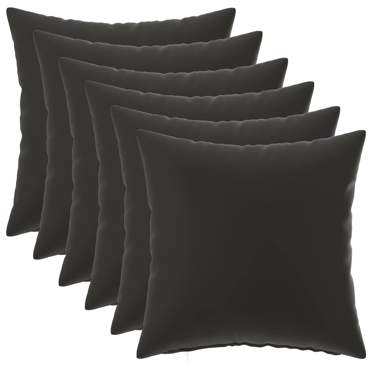 vidaXL Cushion with Pillow HEERLEN 6 pcs Black Polyester