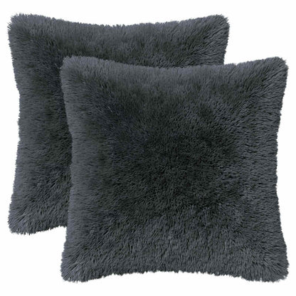 vidaXL Cushion with Pillow HEERLEN 2 pcs Anthracite PV Fleece