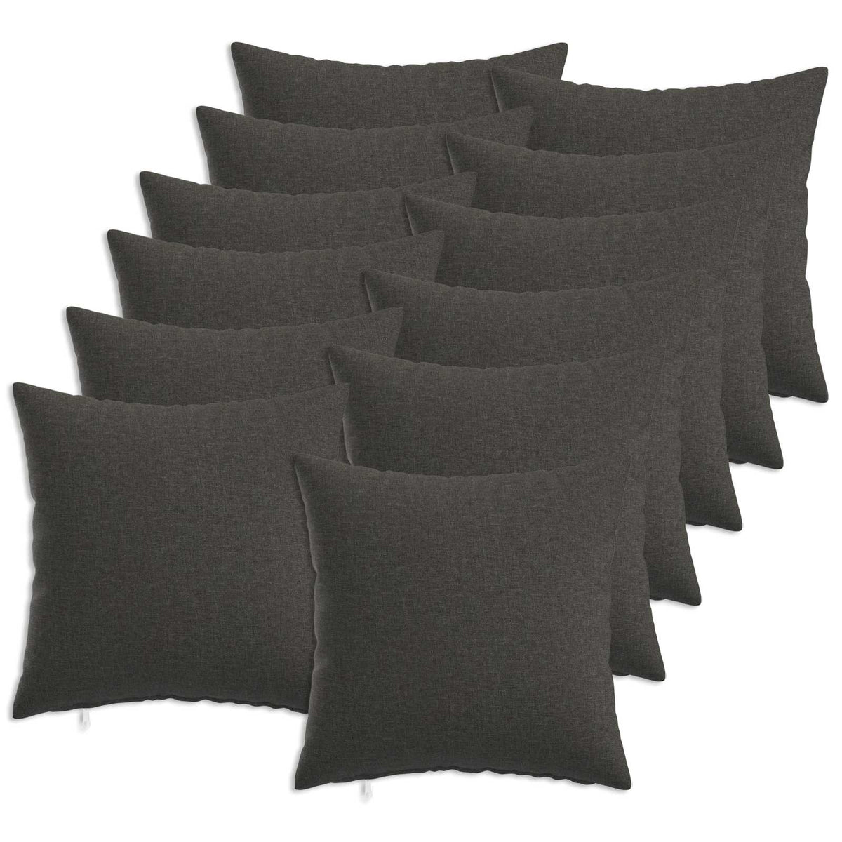 vidaXL Cushion with Pillow HEERLEN 12 pcs Dark Grey Fabric