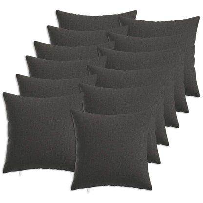 vidaXL Cushion with Pillow HEERLEN 12 pcs Dark Grey Fabric