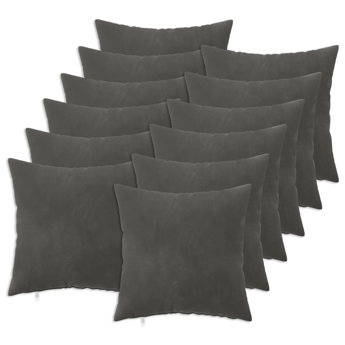 vidaXL Cushion with Pillow HEERLEN 12 pcs Dark Grey Velvet