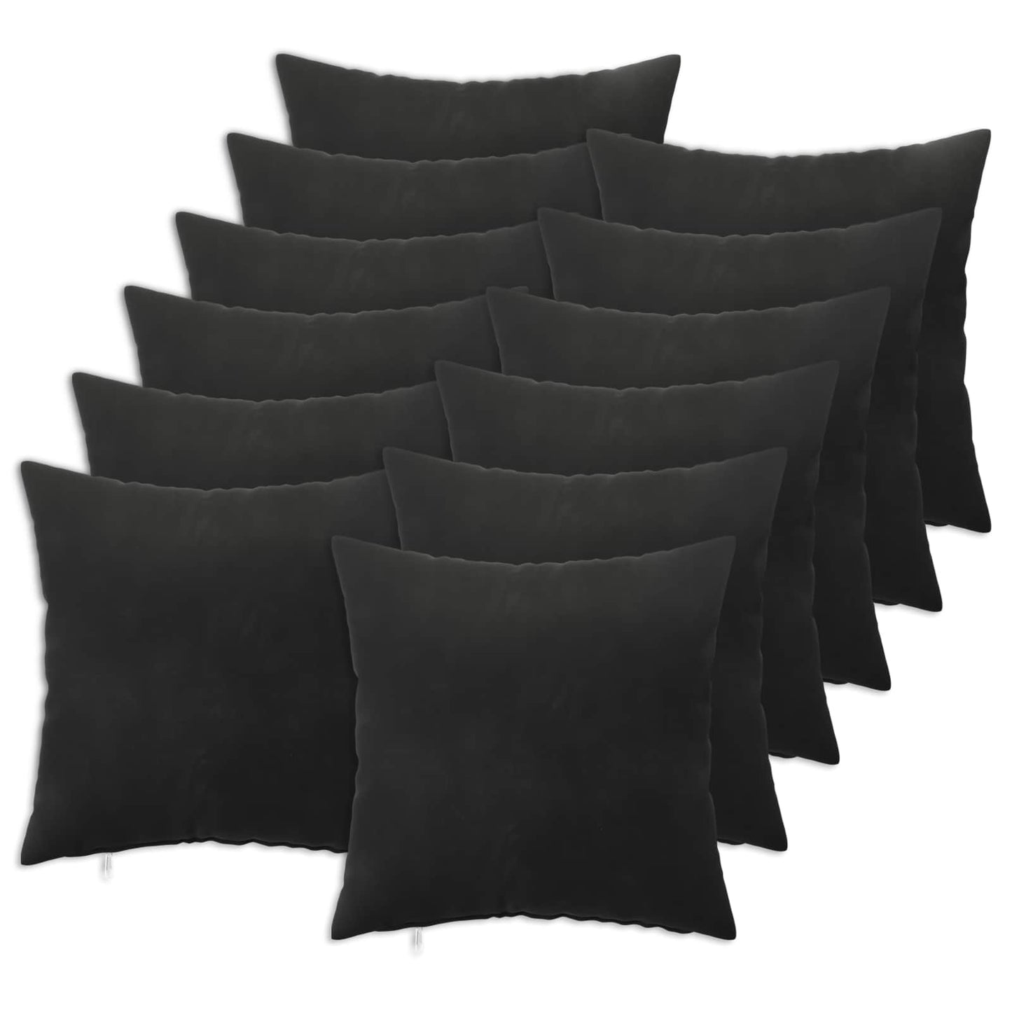 vidaXL Cushion with Pillow HEERLEN 12 pcs Black Velvet