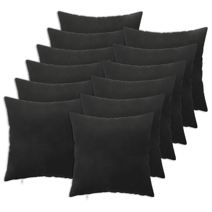 vidaXL Cushion with Pillow HEERLEN 12 pcs Black Velvet