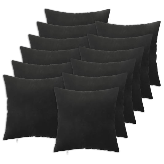 vidaXL Cushion with Pillow HEERLEN 12 pcs Black Velvet