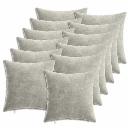 vidaXL Throw Pillow 12 pcs HEERLEN Light Grey 40 x 40 cm