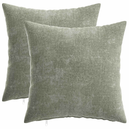 vidaXL Throw Pillow 2 pcs HEERLEN Green 40 x 40 cm Chenille Fabric