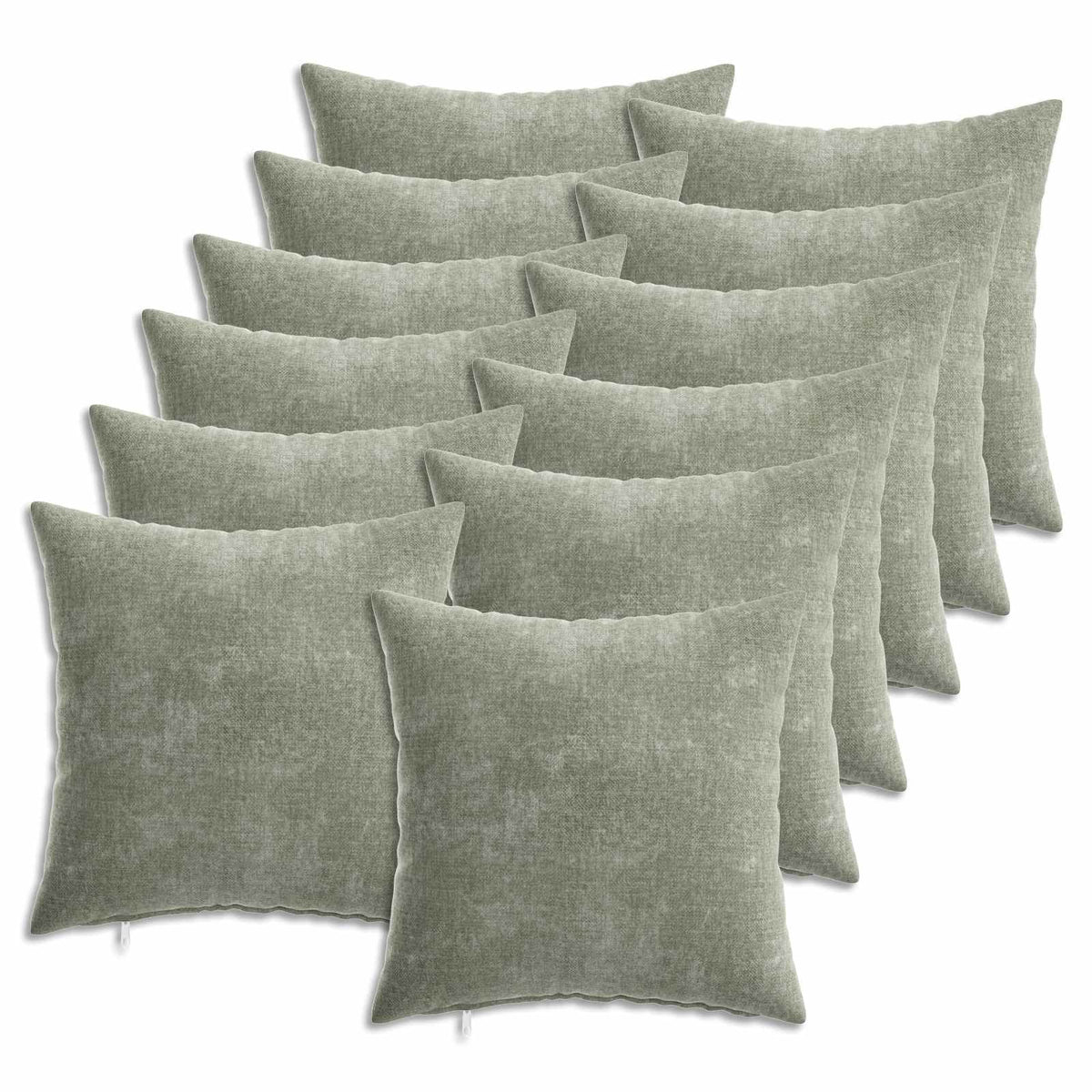 vidaXL Throw Pillow 12 pcs HEERLEN Green 40 x 40 cm Chenille Fabric