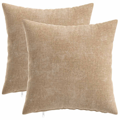 vidaXL Throw Pillow 2 pcs HEERLEN Taupe 40 x 40 cm Chenille Fabric