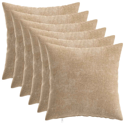 vidaXL Throw Pillow 6 pcs HEERLEN Taupe 40 x 40 cm Chenille Fabric