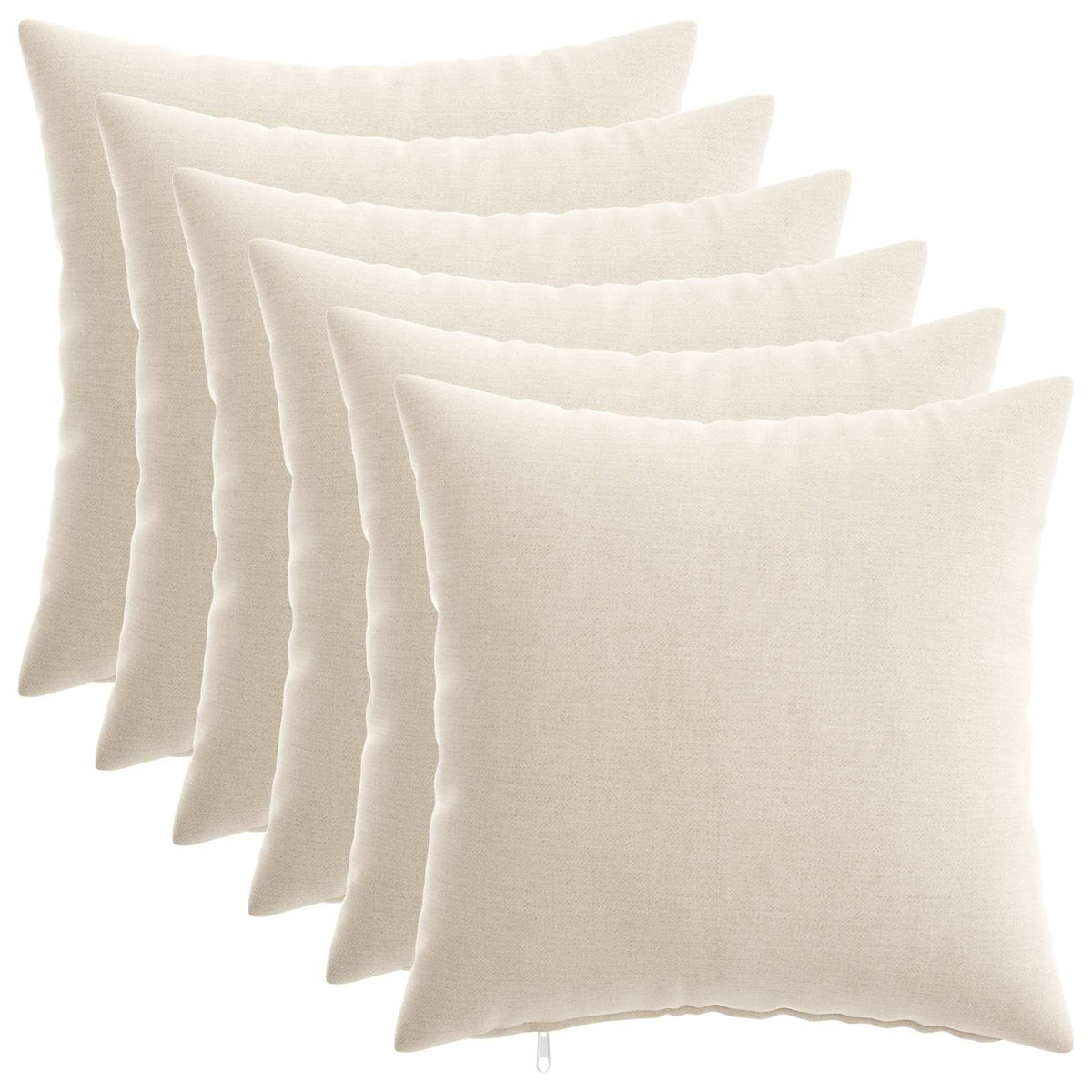 vidaXL Throw Pillow 6 pcs HEERLEN Cream 40 x 40 cm Chenille Fabric