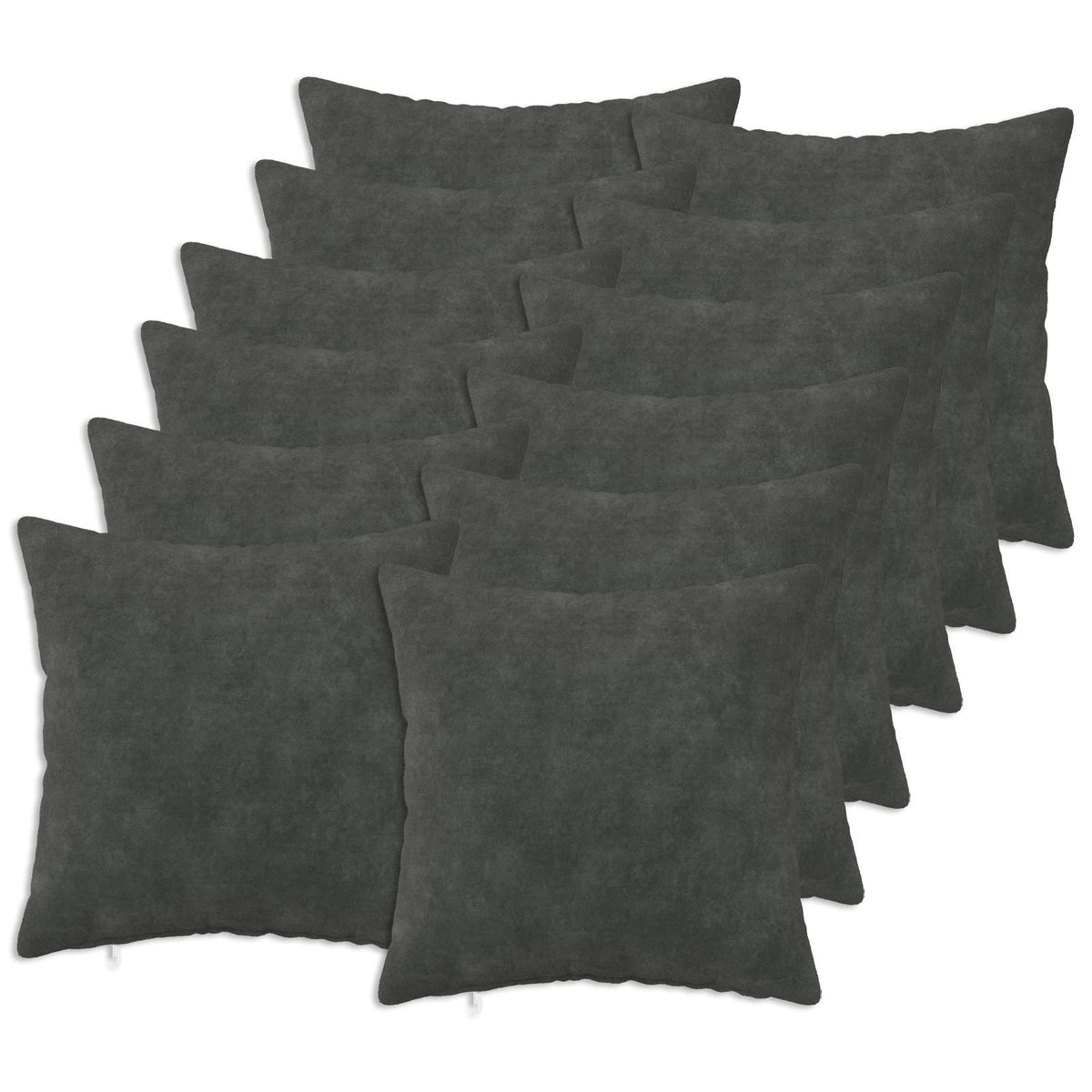 vidaXL Cushion with Pillow HEERLEN 12 pcs Anthracite Microfiber Fleece