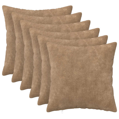 vidaXL Cushion with Pillow HEERLEN 6 pcs Taupe Microfiber Fleece