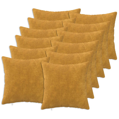 vidaXL Cushion with Pillow HEERLEN 12 pcs Yellow Microfiber Fleece