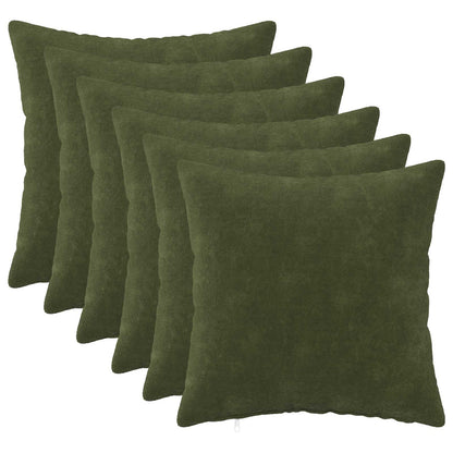 vidaXL Cushion with Pillow HEERLEN 6 pcs Green Microfiber Fleece