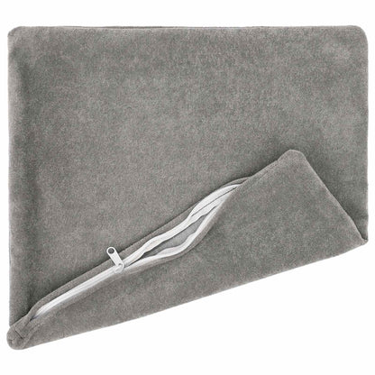 vidaXL Cushion with Pillow HEERLEN 12 pcs Light Grey Microfiber Fleece