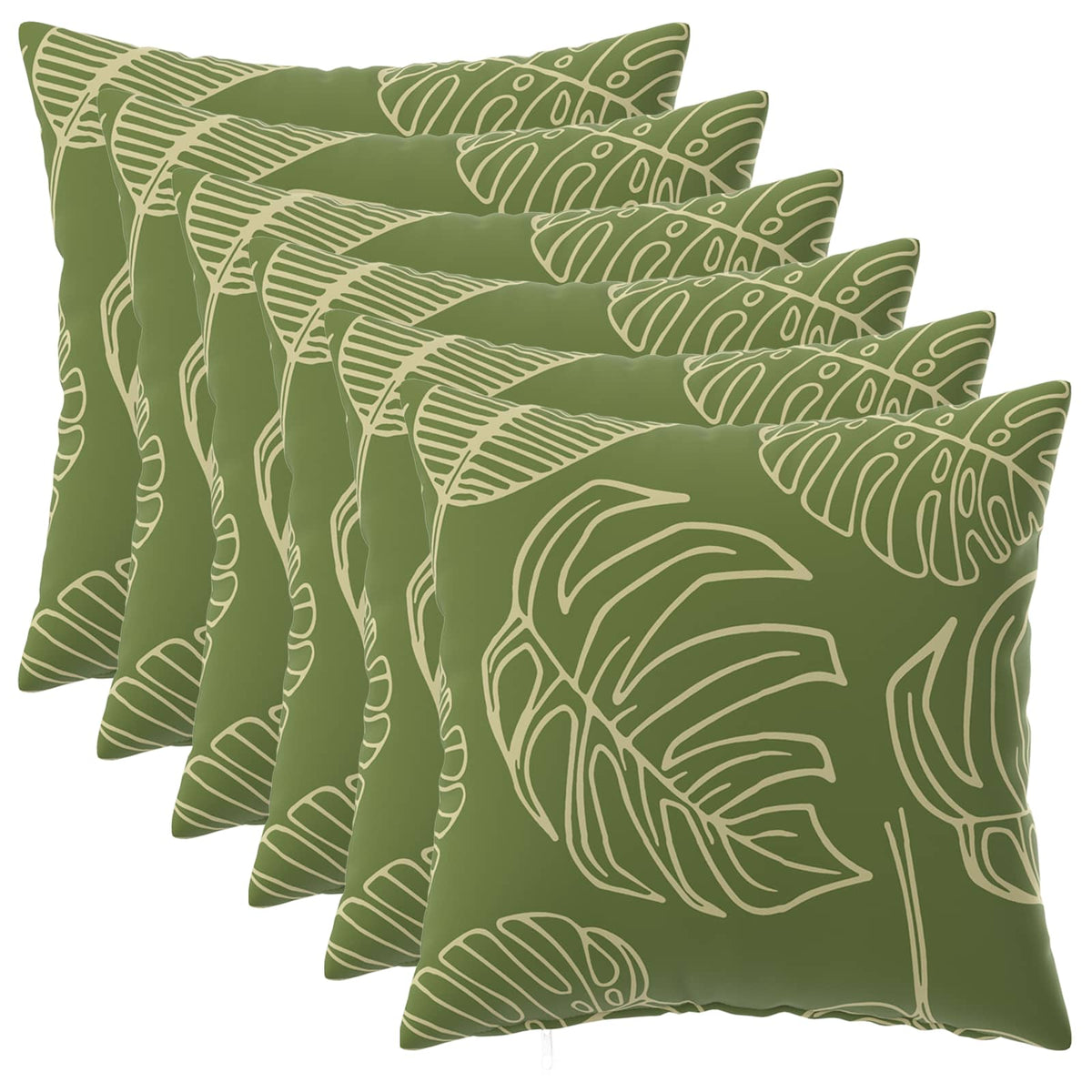 vidaXL Cushion with Pillow HEERLEN 6 pcs Leaf Design Polyester