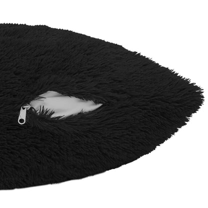 vidaXL Cushion with Pillow HEERLEN 2 pcs Black PV Fleece