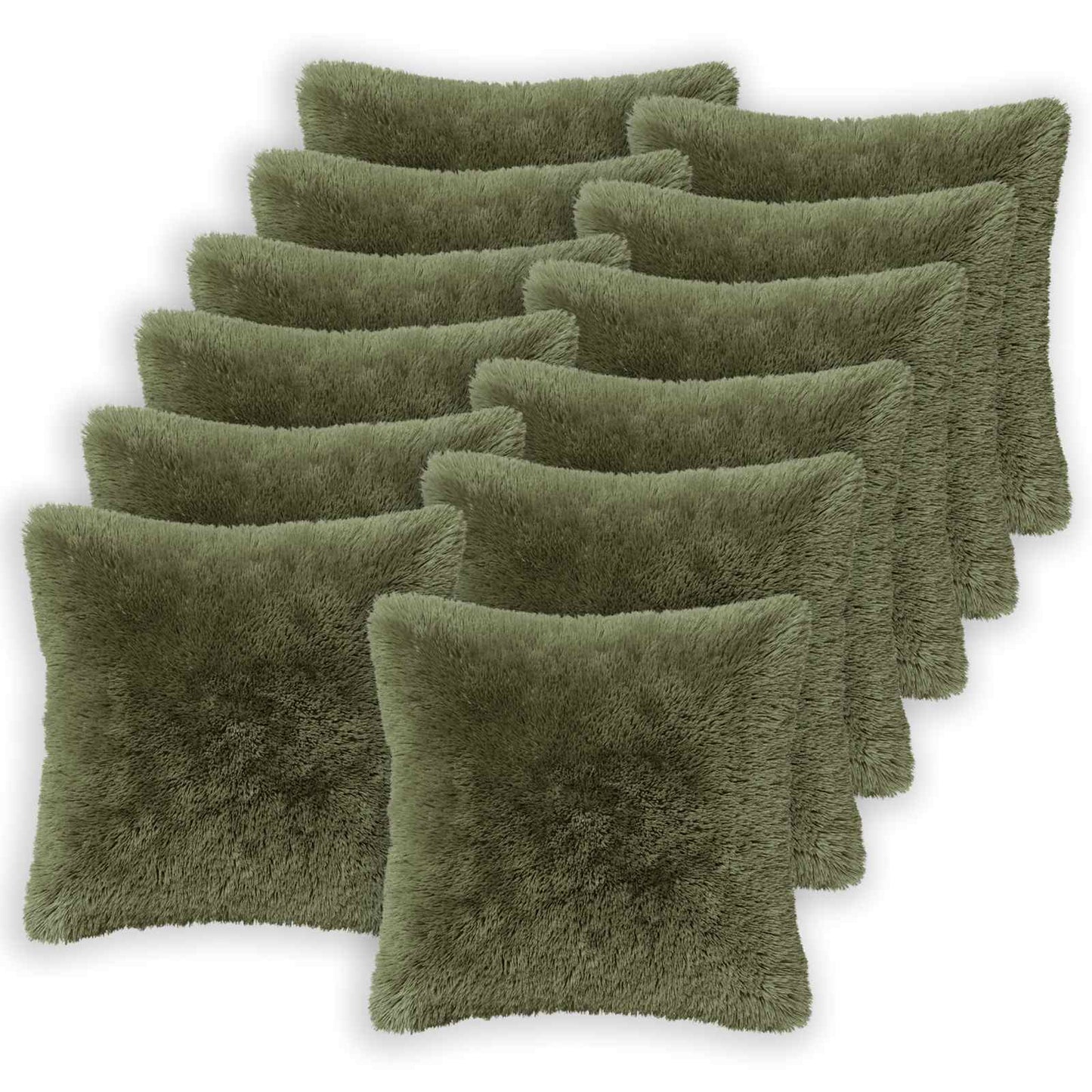 vidaXL Cushion with Pillow HEERLEN 6 pcs Green PV Fleece