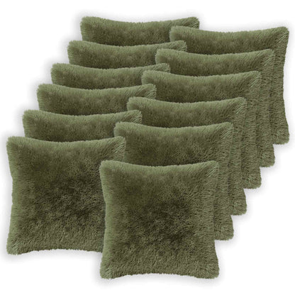 vidaXL Cushion with Pillow HEERLEN 6 pcs Green PV Fleece