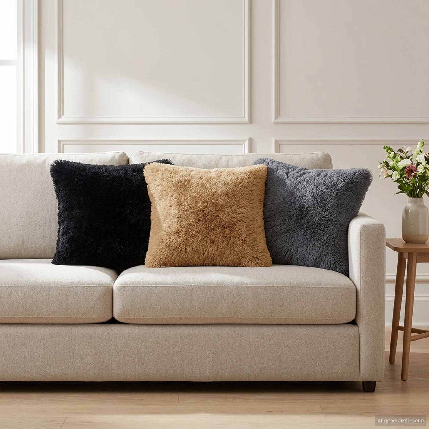 vidaXL Cushion with Pillow HEERLEN 2 pcs Anthracite PV Fleece