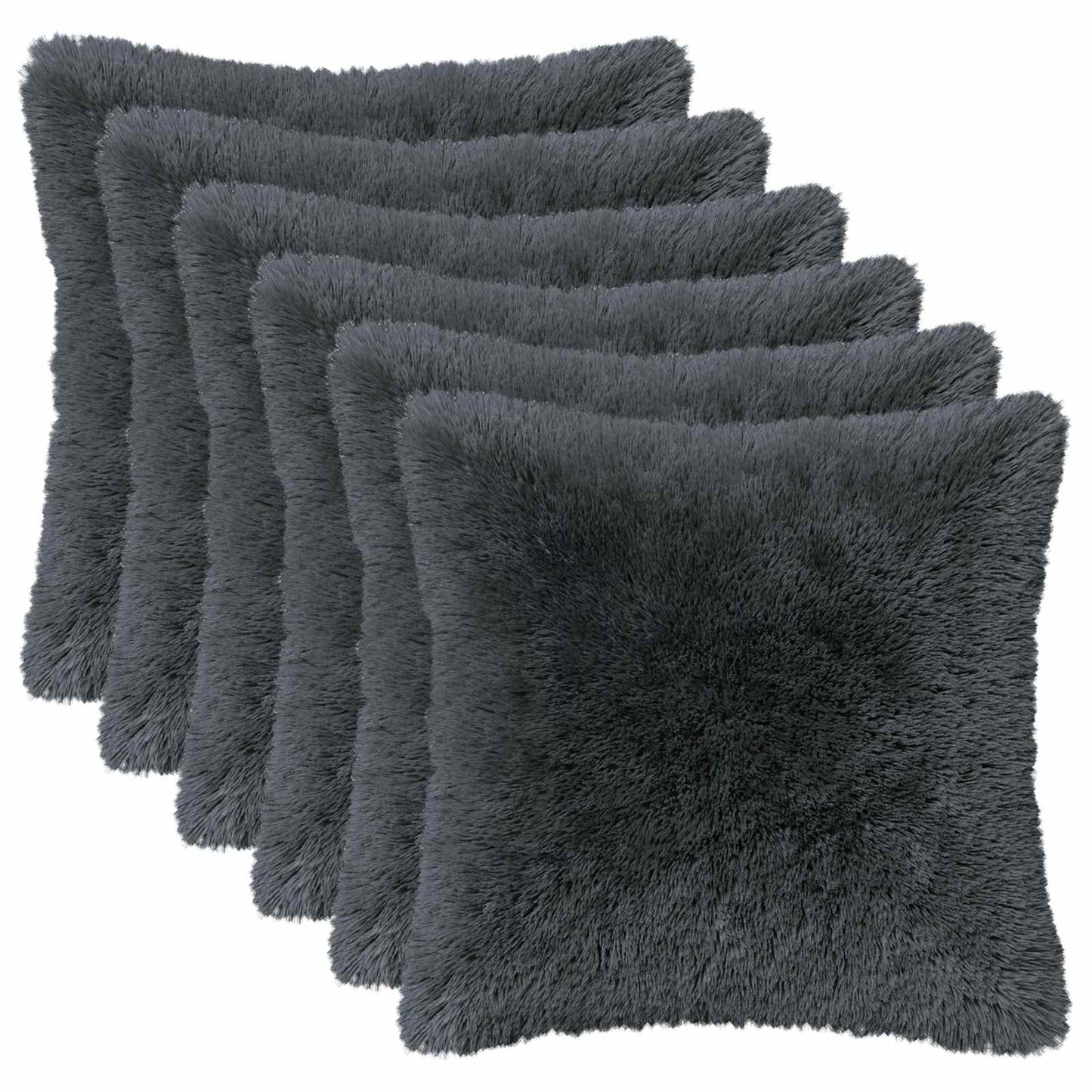 vidaXL Cushion with Pillow HEERLEN 12 pcs Anthracite PV Fleece